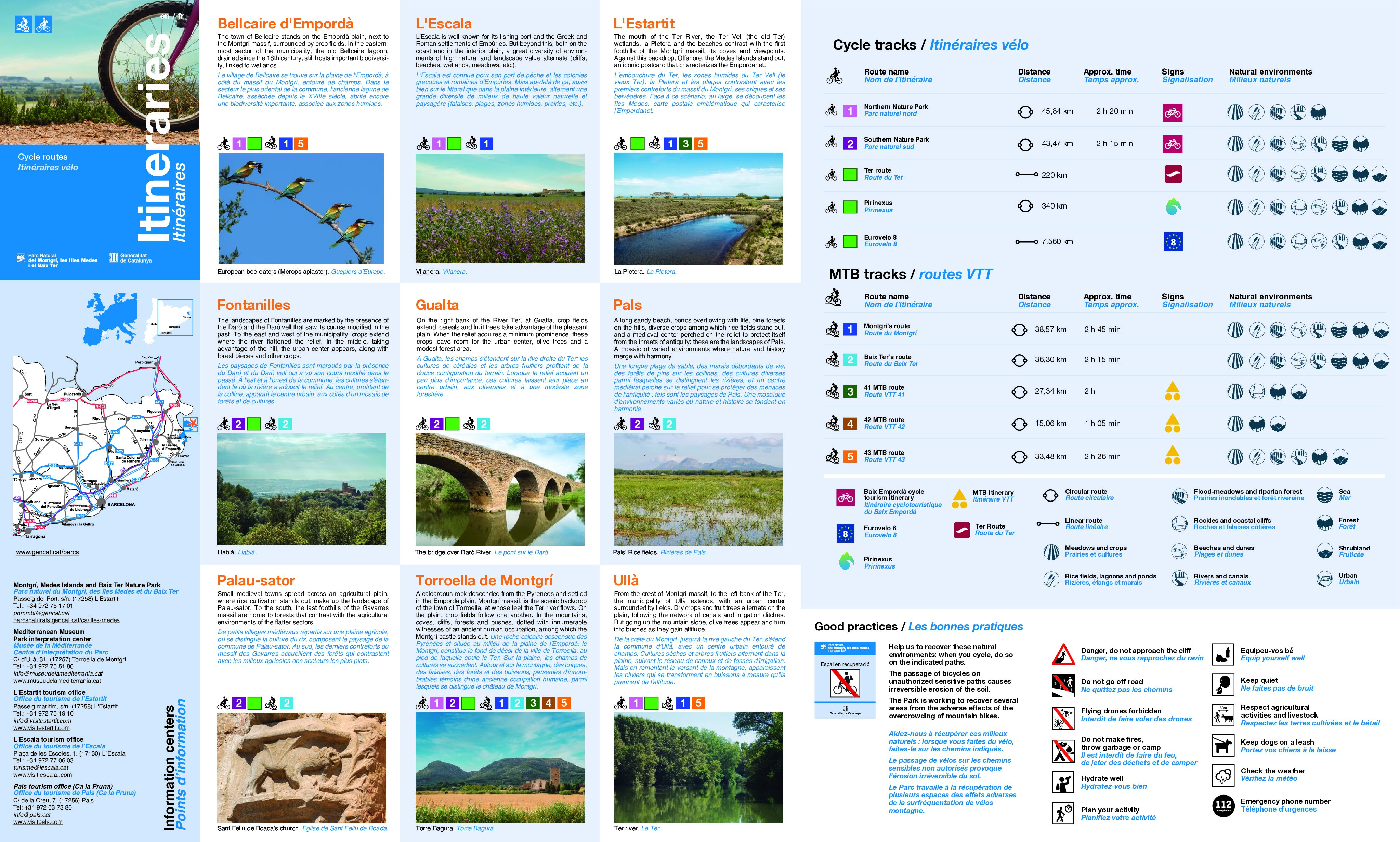 Cycle routes of the Natural Park