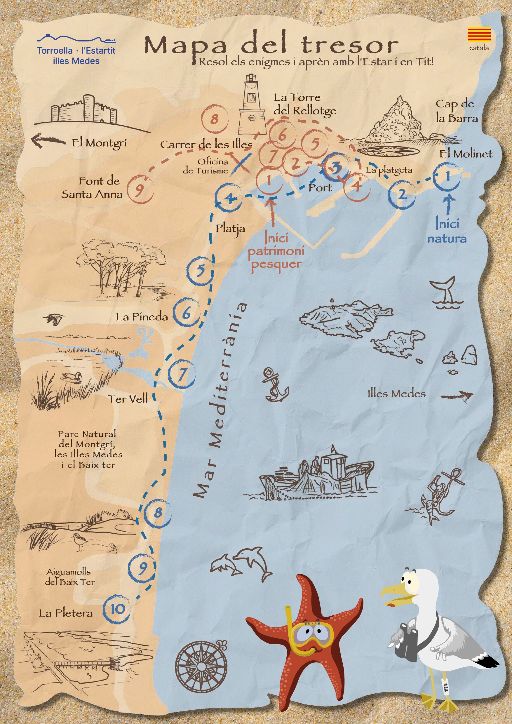 Mapa del tresor. Resol els enigmes i aprèn amb l'Estar i en Tit!