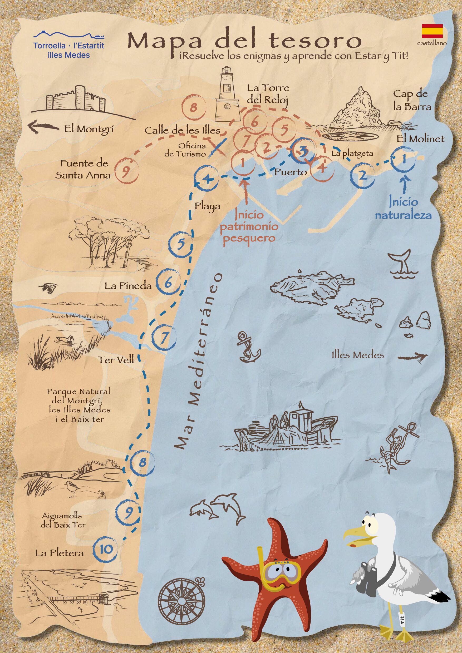 Mapa del tesoro. Resuelve los enigmas y aprende con Estar y Tit